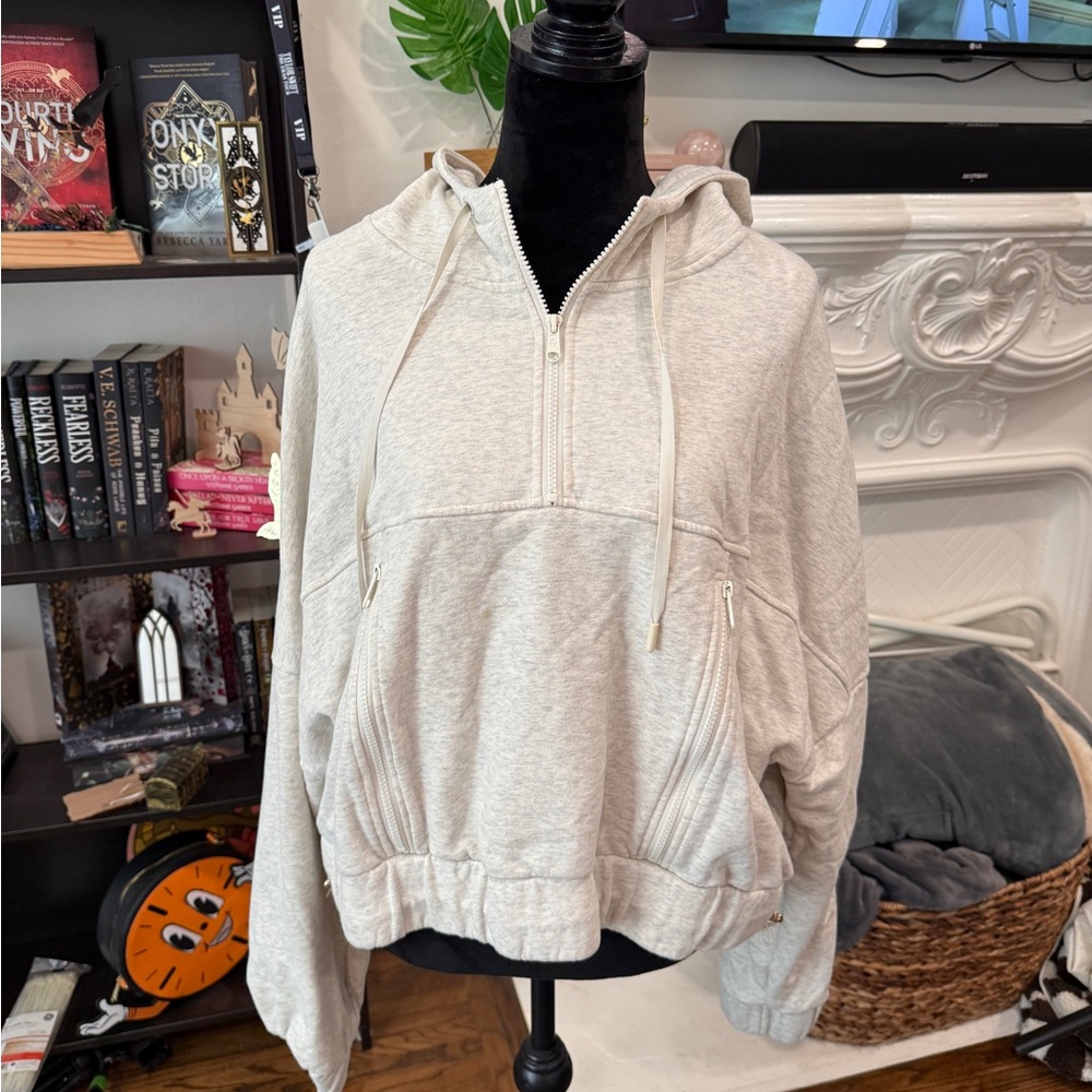 POPFLEX Heather Gray half zip Hoodie